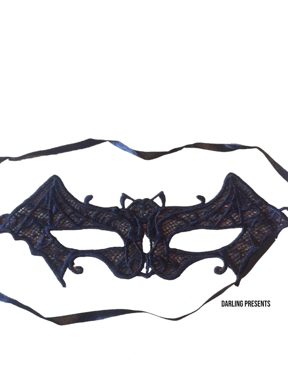 Bat Lace Face Mask Unisex Color Black Size OS